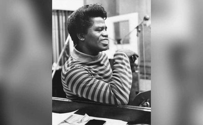James Brown in the studio at the