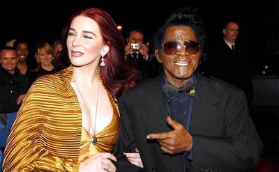 James Brown and wife Tomi Rae Hynie during UK Music Hall Of Fame.