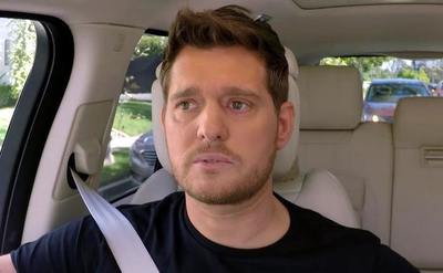 Michael Buble appears to be lost in thought.