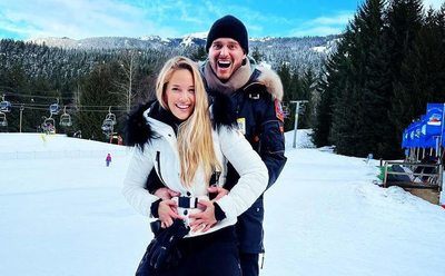 Michael and Luisana are on a ski trip.