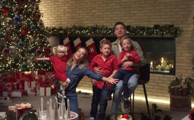 Michael Buble and his family on Christmas.