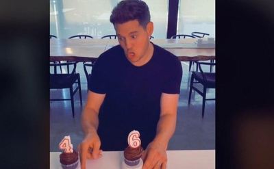 Michael Buble makes a TikTok video.