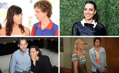 Aubrey Plaza and Michael Cera / Aubrey Plaza / Jeff Baena and Aubrey Plaza / Amy Poehler and Aubrey Plaza