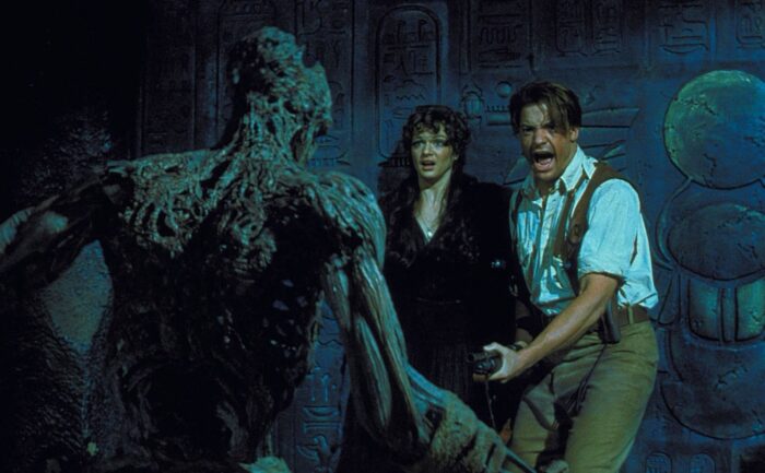 Brendan Fraser and Rachel Weisz are in a still from the film.