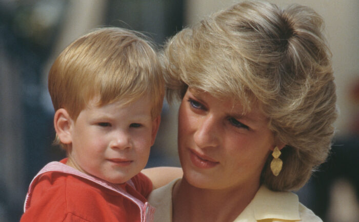 A photo of Diana, Princess of Wales with her son Prince Harry.