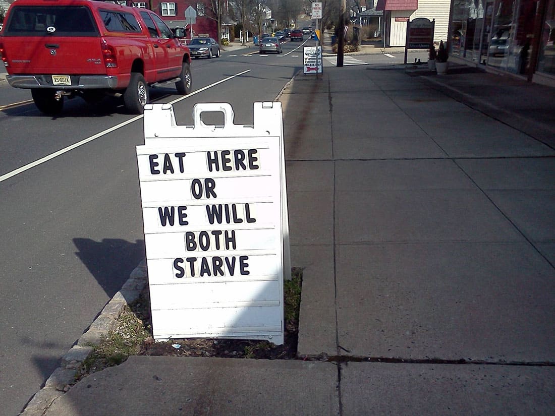 These Funny Restaurant Signs Will Have You Howling