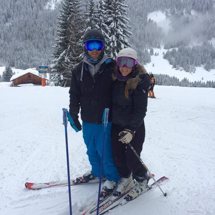 Ed and Heidi skiing