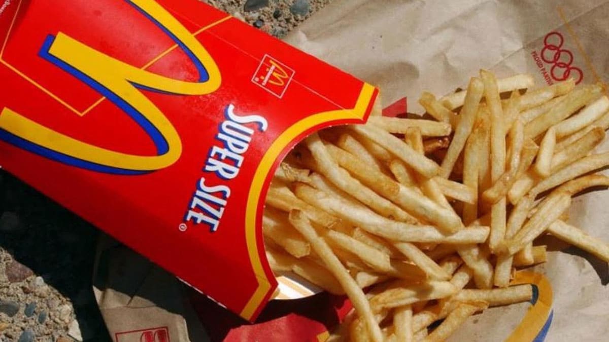 A super-sized portion of McDonald's French fries is pictured above. 