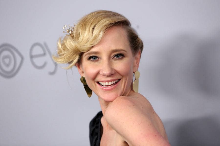 Anne Heche on the red carpet at a Golden Globe after-party.