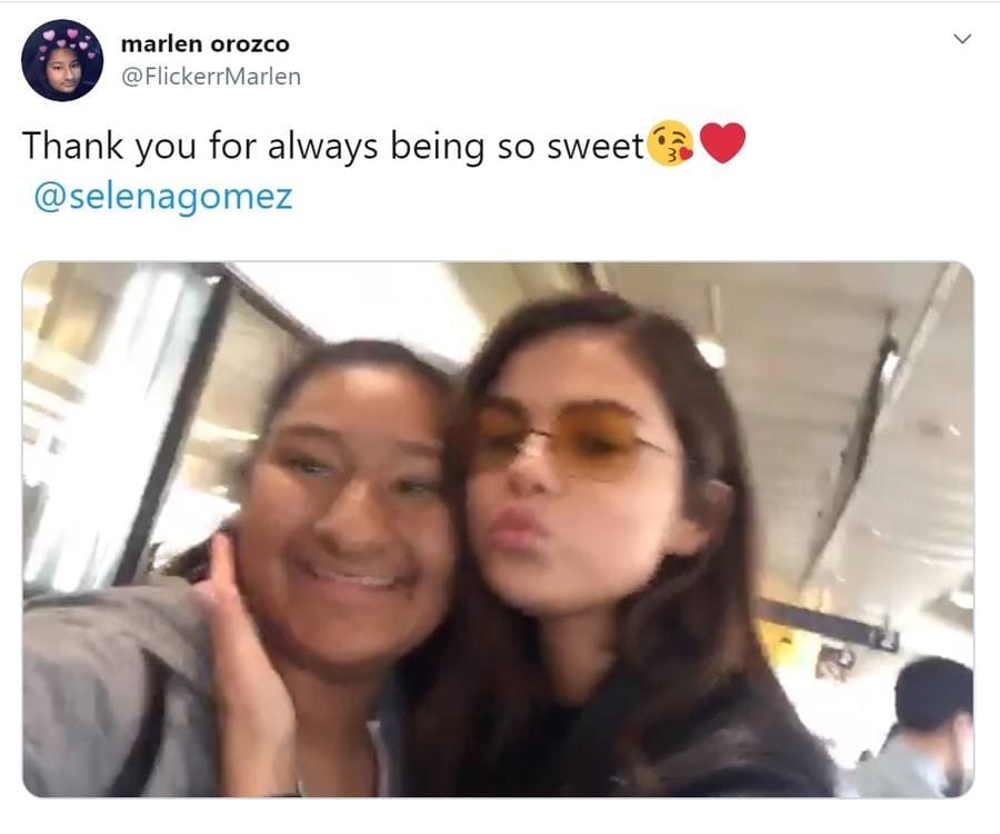 Marlen asking Selena for a picture