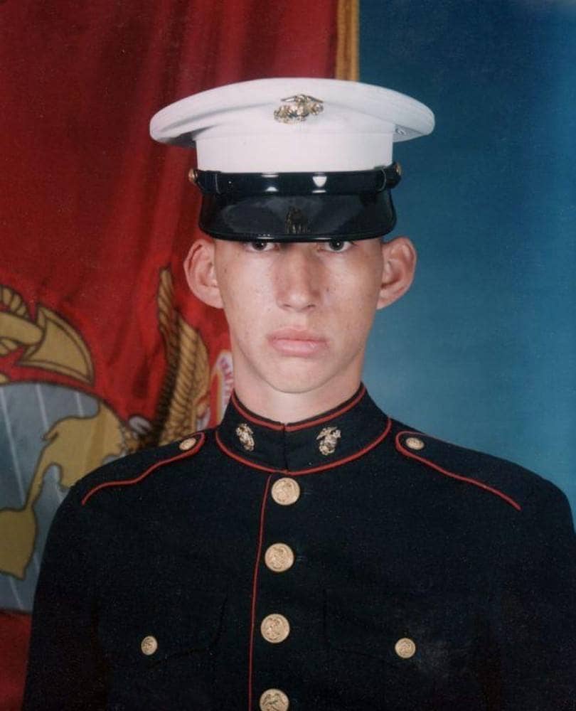 Adam Driver in his Marine Corps dress blues.