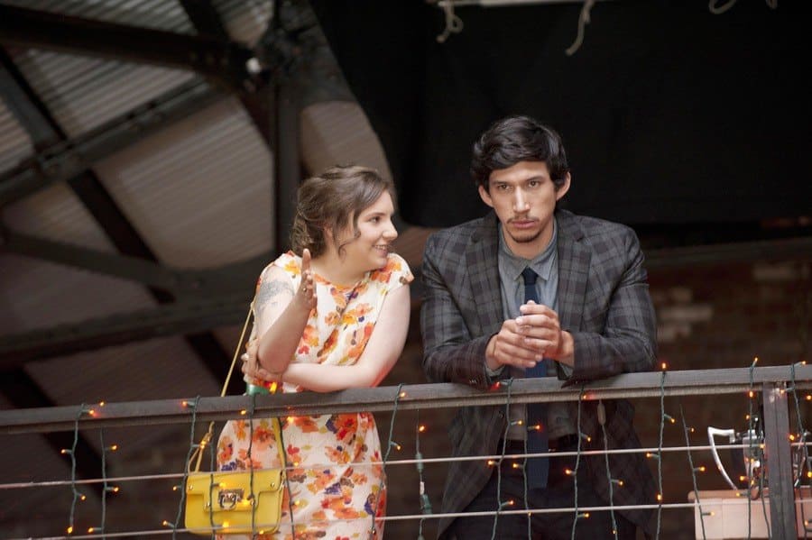 Lena Dunham and Adam Driver on the set of Girls.