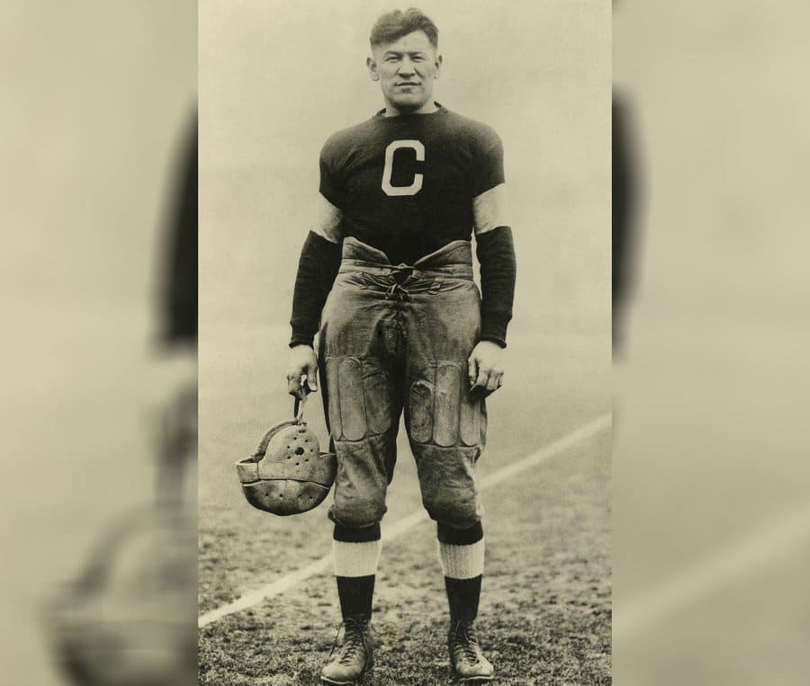 Jim Thorpe in the Canton Bulldogs uniform circa 1915-1920. 