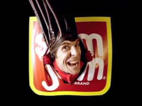 Demitri Goritsas in his slim jim hat with peeking through the logo.