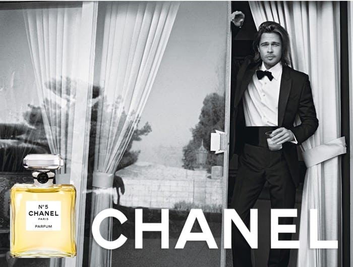 Brad Pitt in the Chanel No. 5 commercial.