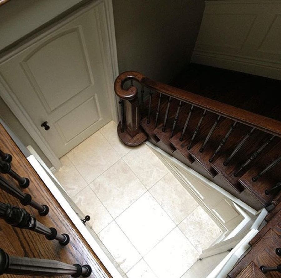 Staircase leading to a wall