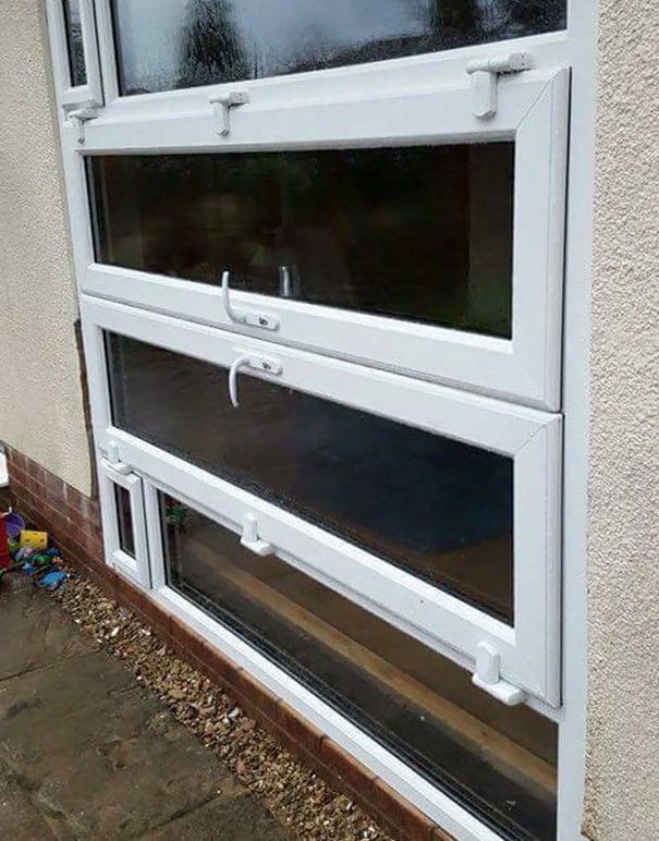 A door installed sideways