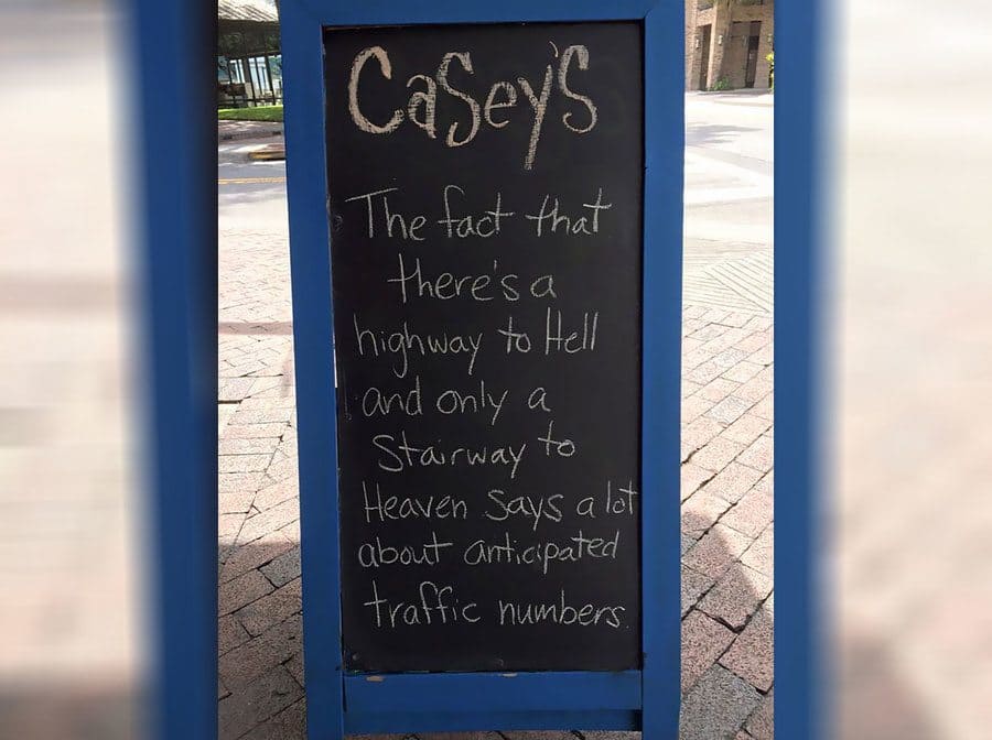 Logical bar sign about heaven and hell