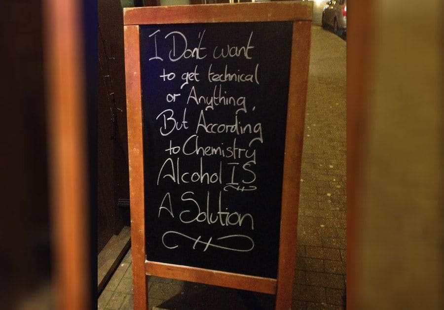 A bar sign about alcohol that we can’t argue with 