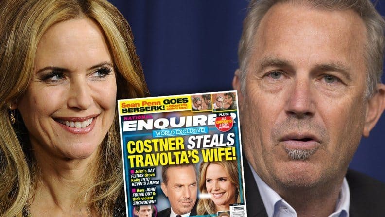 Tabloid of Kevin Costner and Kelly Preston