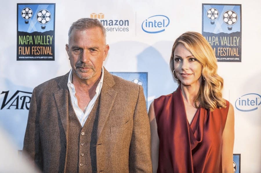 Christine Baumgartner and Kevin Costner