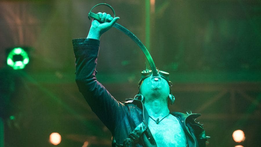 Magician swallowing a sword