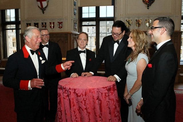 Penn and Teller perform for Prince Charles at the Windsor Castle