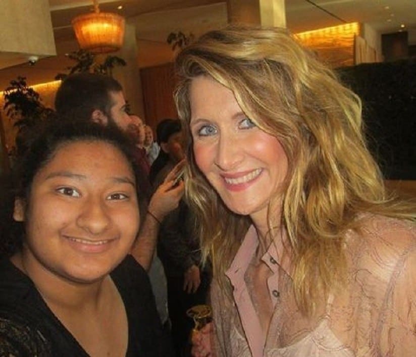 Laura Dern and Marlen Orozco are posing together at an event.