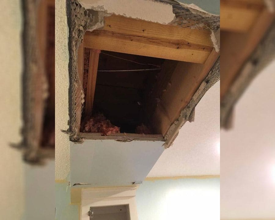 hole in the kitchen ceiling