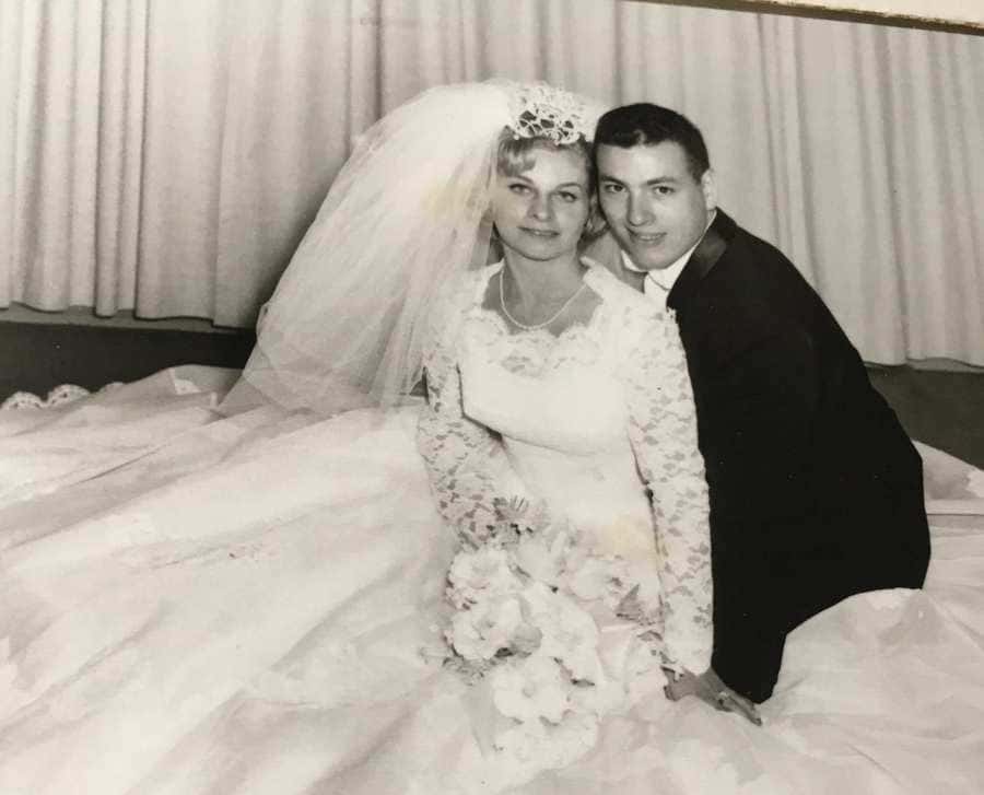 Joseph and Marguerite Garguilo in their wedding photo