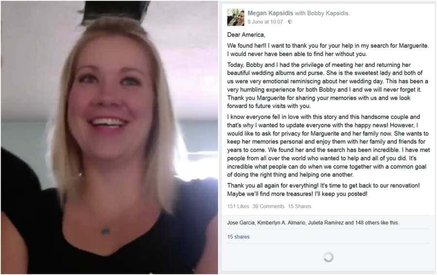 Megan Kapsidis and a Facebook post