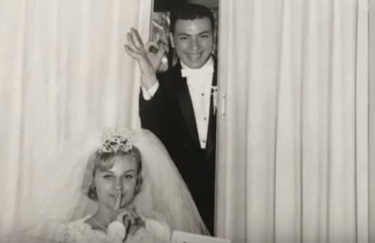 Joseph and Marguerite Garguilo in their wedding photo