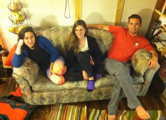 Reese Werkhoven, Cally Guasti, and Lara Russo sitting on a couch
