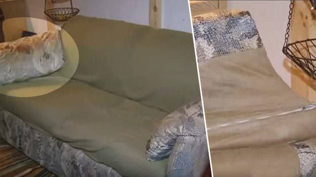 ugly couch taken apart