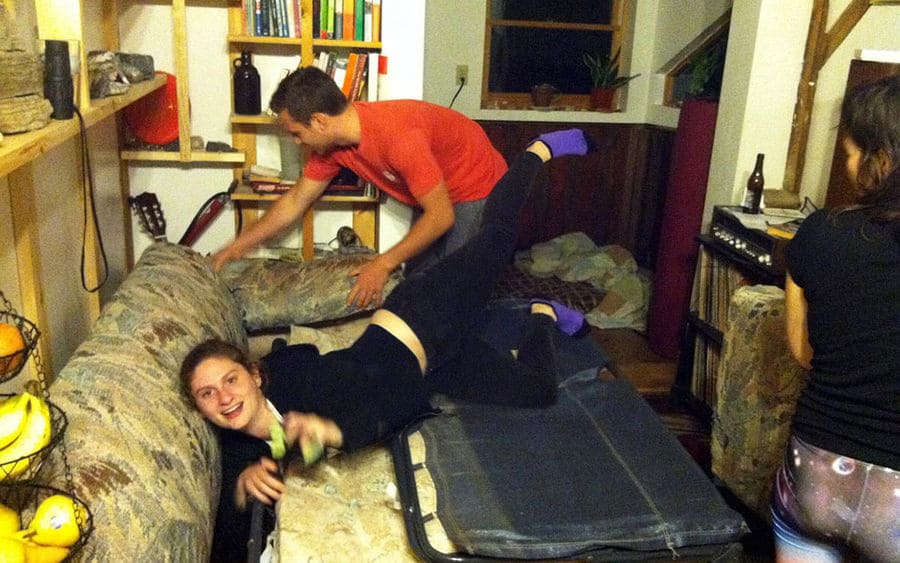 roommates hanging around on their couch