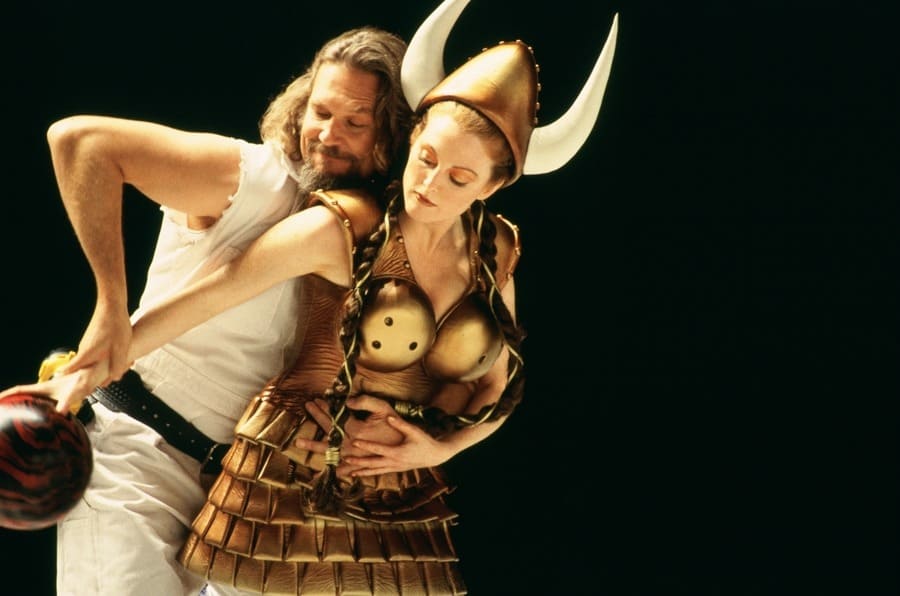 The Big Lebowski publicity still, Jeff Bridges, Julianne Moore 