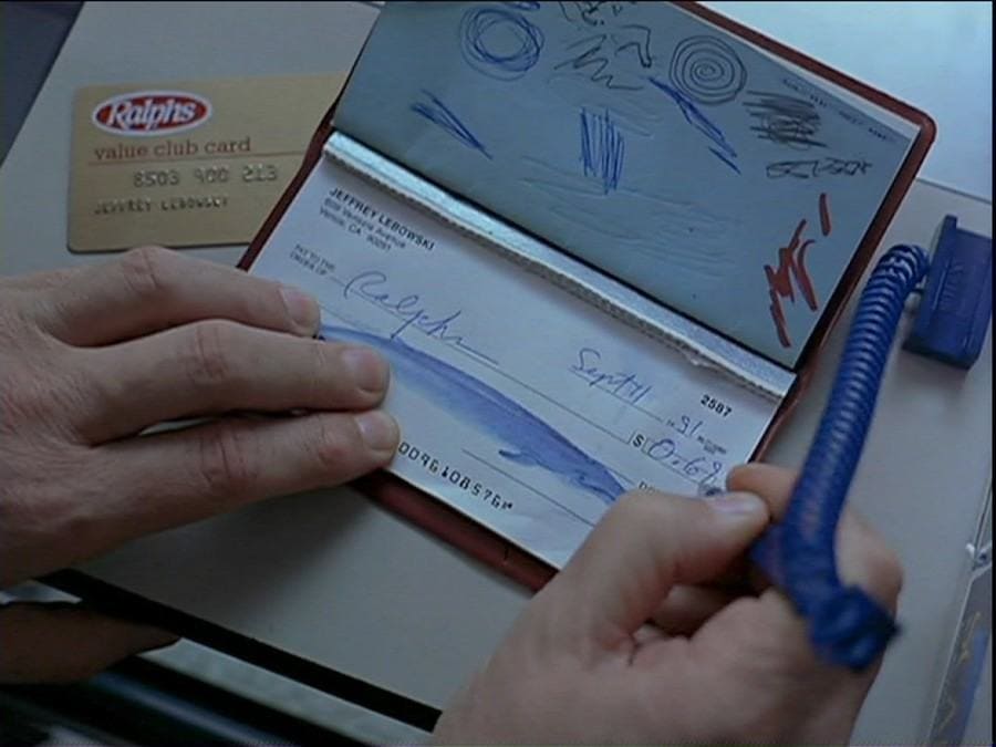 Dude dates his check as September 11, 1991, in The Big Lebowski