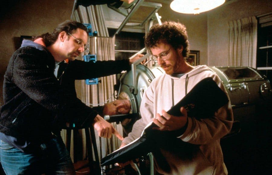 Joel and Ethan Coen on the set of The Big Lebowski.