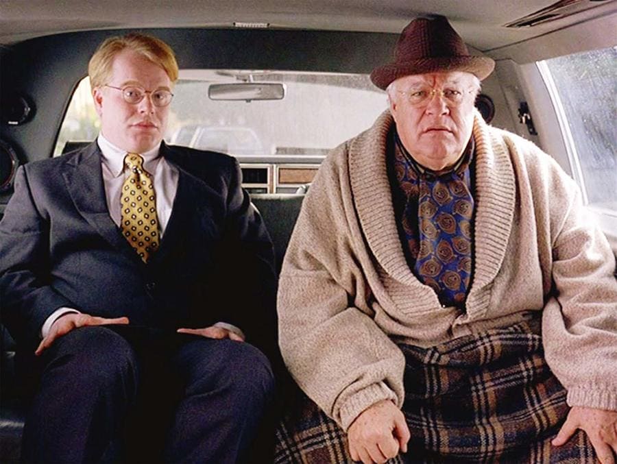 Philip Seymour Hoffman and David Huddleston in The Big Lebowski 