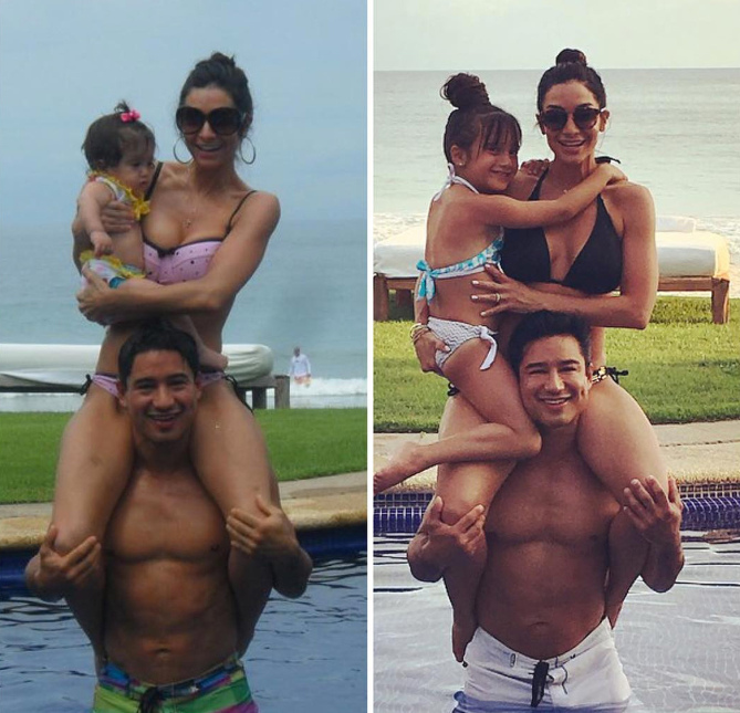 Courtney and Mario Lopez