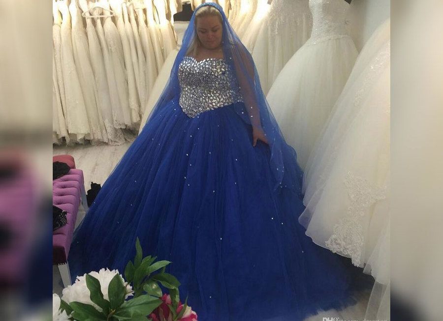 A blue wedding dress 