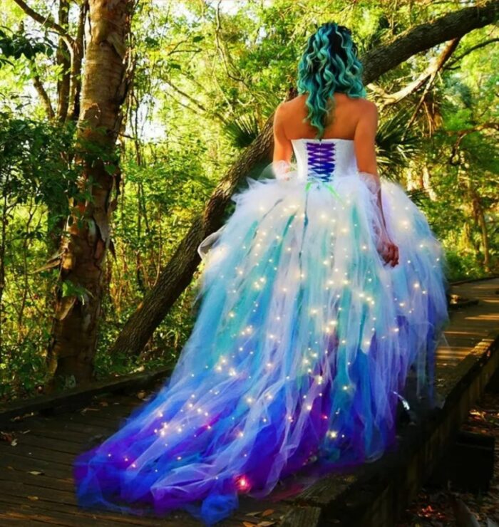 The Bride and the Technicolor Light Dress