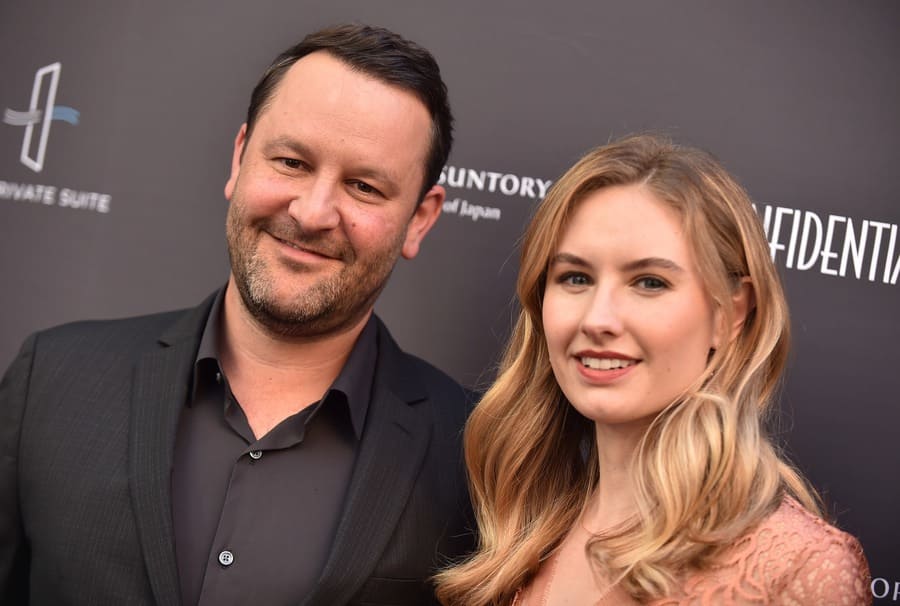 Caitlin Thompson and Dan Fogelman at the Below the Line Talent event in 2019.