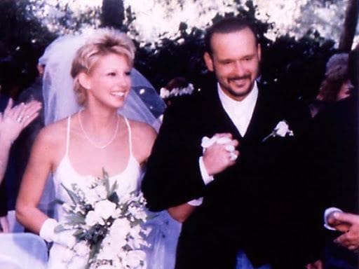 Faith Hill and Tim McGraw at their wedding.