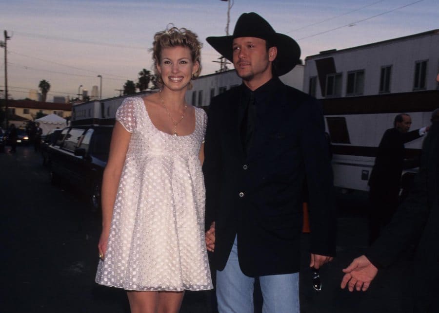Tim McGraw and pregnant Faith Hill photographed in 1997.