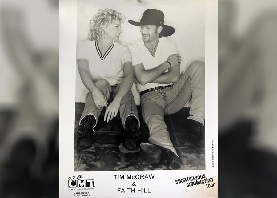 Tim McGraw and Faith Hill in an advertisement for their tour, from the ’90s.