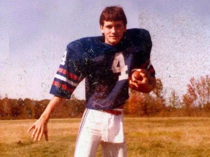 Young Tim McGraw in Baseball clothes.