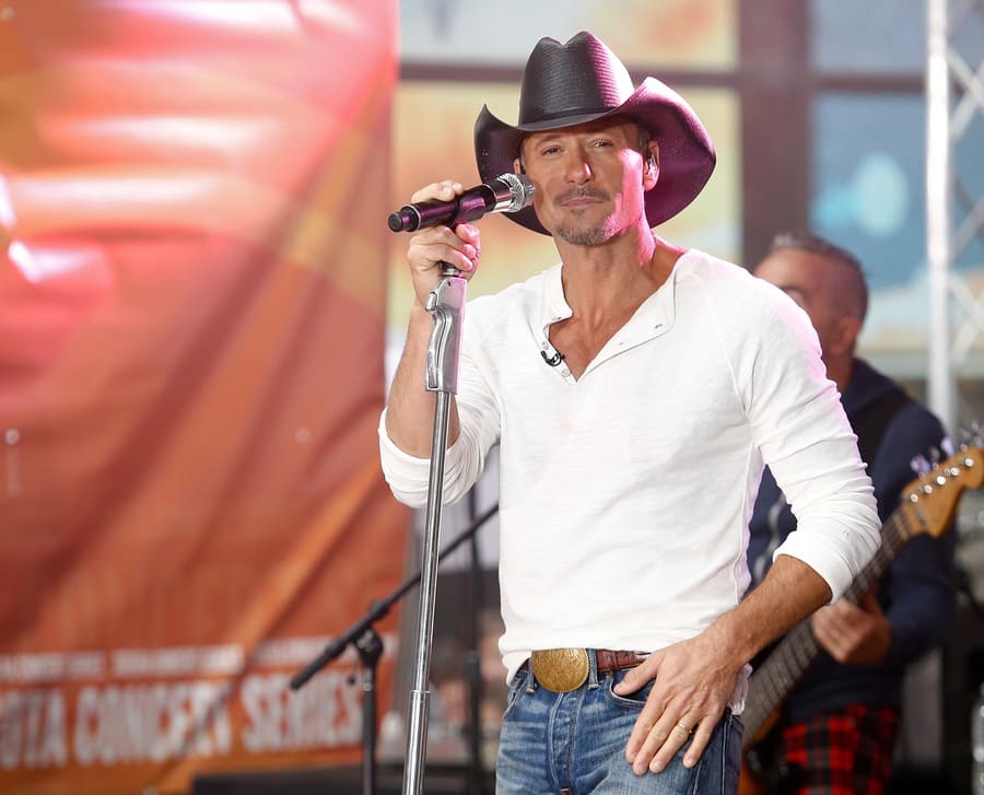 Tim McGraw performing at the Toyota Concert Series on the Today Show.