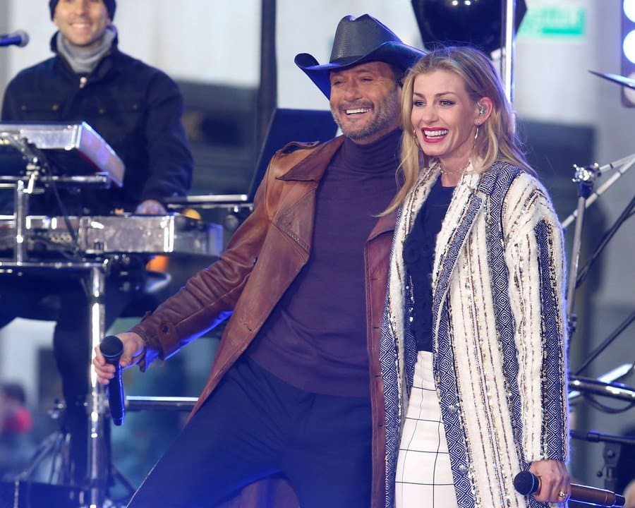 Tim McGraw and Faith Hill performing on the NBC Today Show concert series.