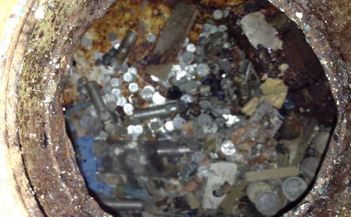 The hole filled with old coins